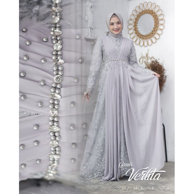 Gamis Verlita NK / Kebaya Gamis Pesta Modern Terbaru / Dress Kondangan