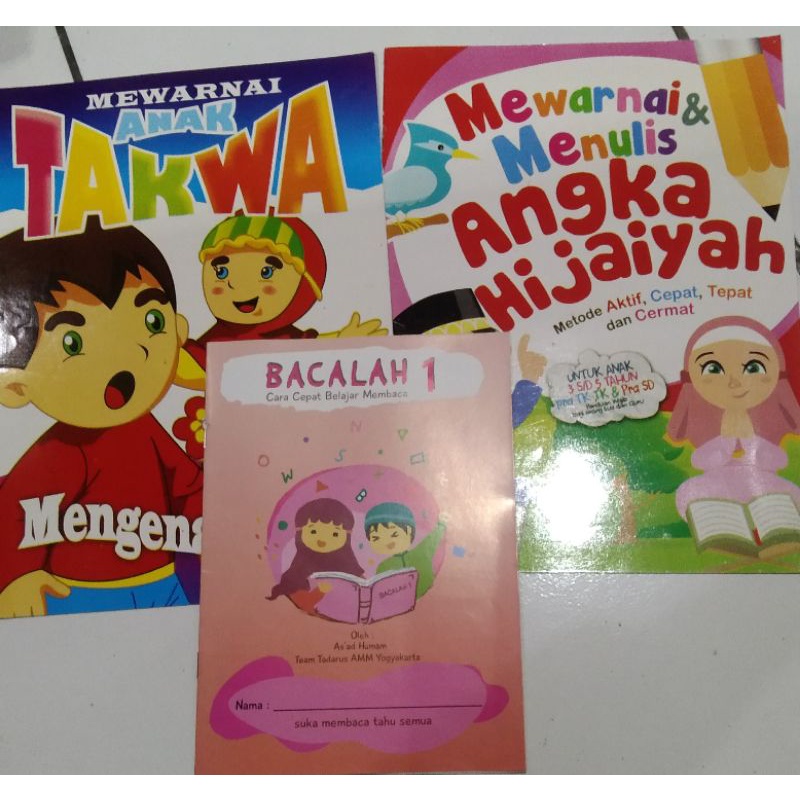 

Annaframe Paket 3pcs buku mewarnai/buku menggambar/buku edukatif/alat tulis