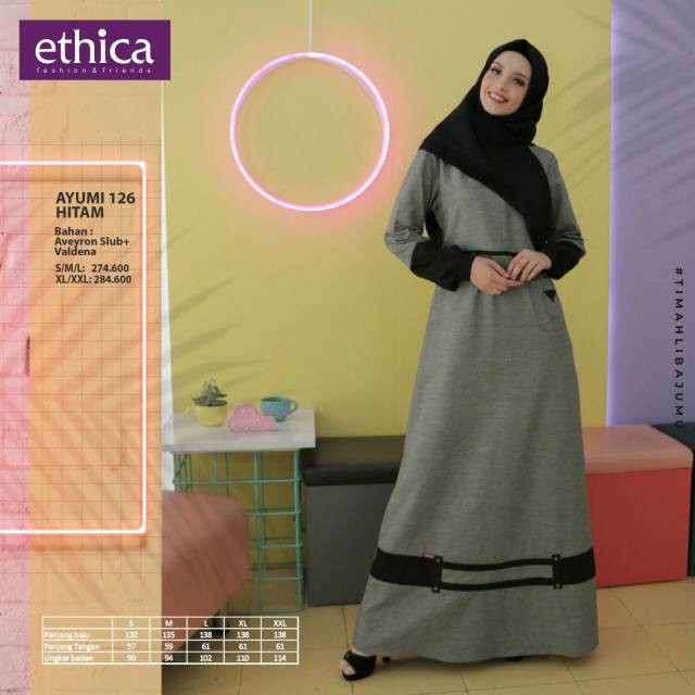 GAMIS TERBARU 2020 ETHICA AYUMI 126 HITAM