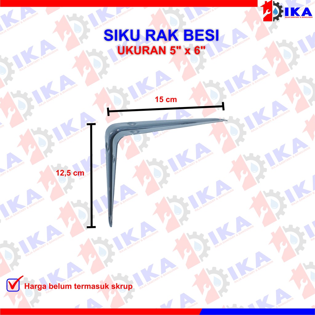 Siku rak 5” x 6 “ set / penyangga / bracket besi / triplek tembok PERLUSIN