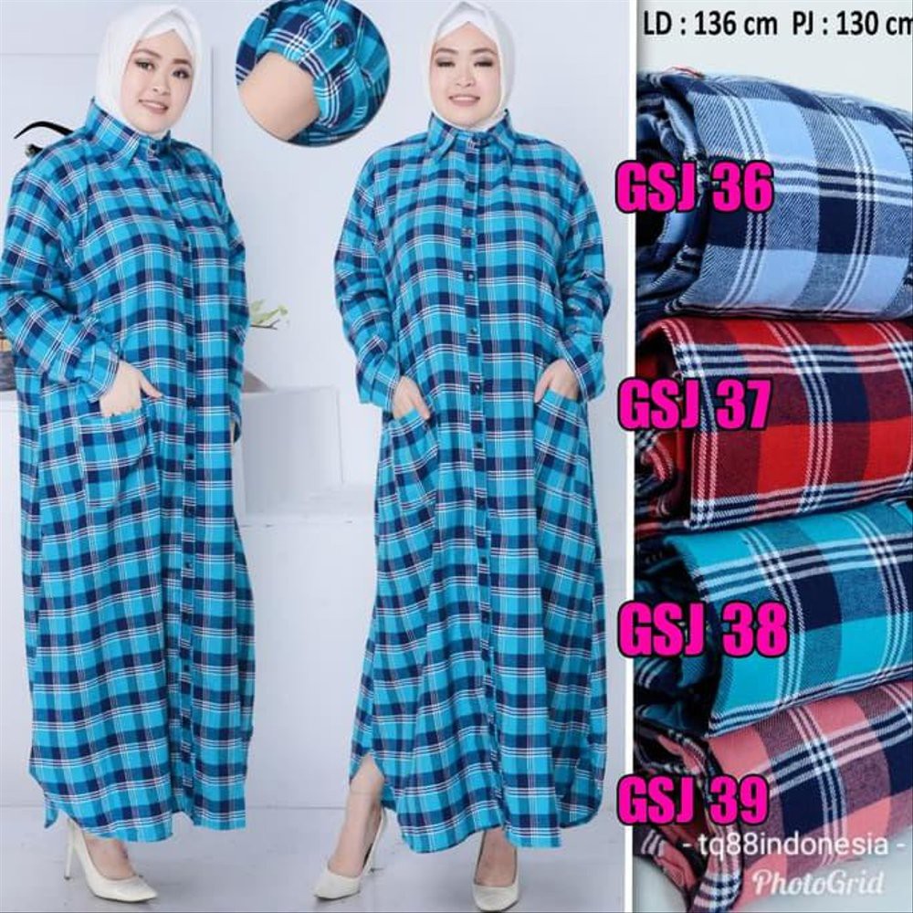 Top Gamis FlanelGamis Flanel JumboBaju Gamis Wanita TerbaruGamis Biru Langit