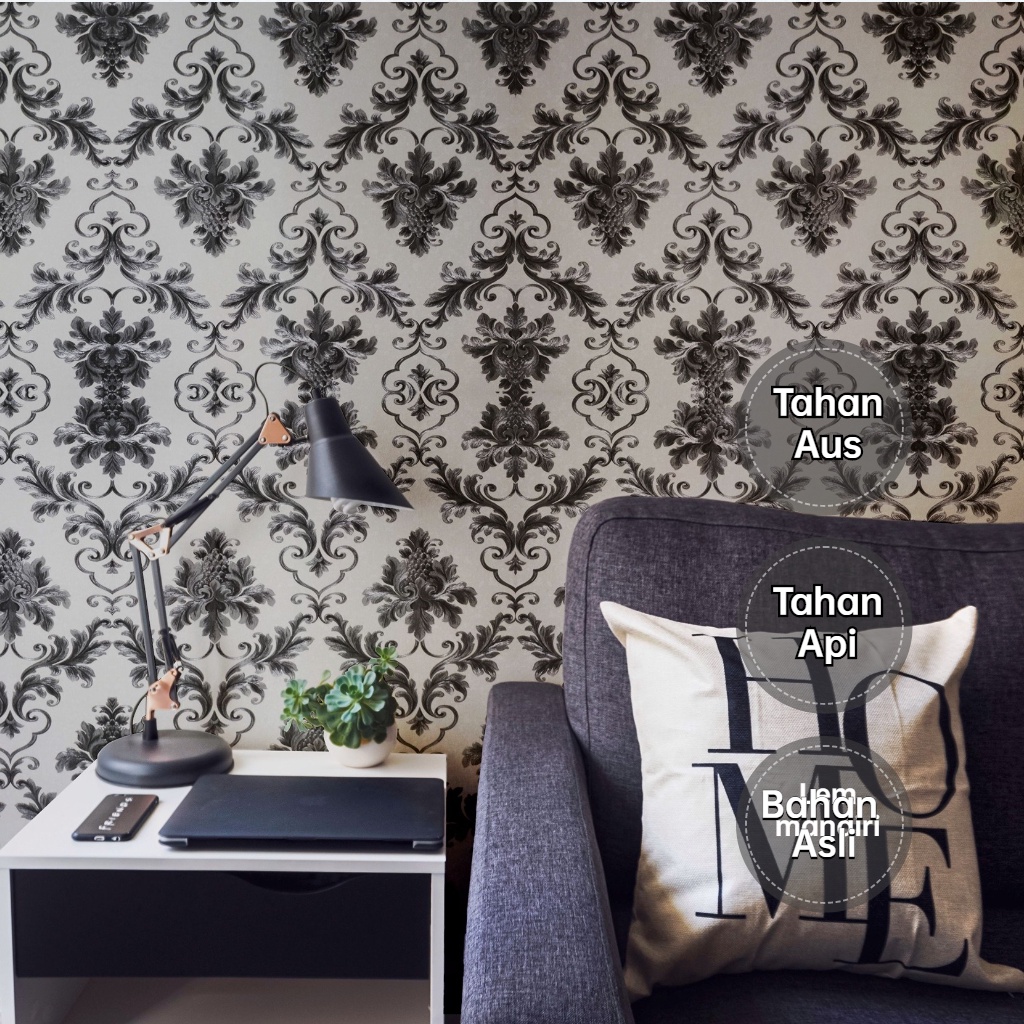 (New Arrival) Wallpaper Dinding 10M X 53CM per roll Wallpaper dinding 3d motif elegant Klasik Murah 