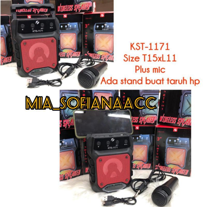 SPEAKER BLUETOOTH WIRELESS KST-1171 SPEAKER KARAOKE BLUETOOTH BONUS MIC