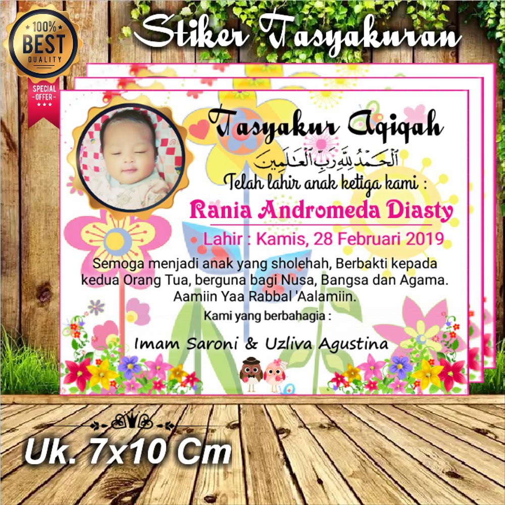 

Unik STIKER Tasyakur Aqiqah Uk. 7x10 Cm Terlaris - Gratis Biaya Desain Berkualitas