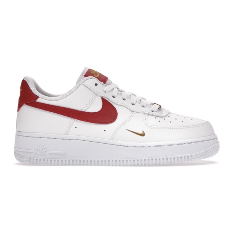 Nike Air Force 1 Low Essential Gym Red Mini Swoosh - 100% Original / RESMI