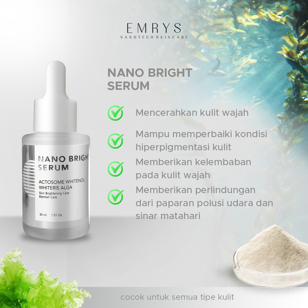 Skincare Serum WajahBrightening Emrys Pencerah Pemutih Anti Kusam Wajah Glow up Actosome Whitenol Wh