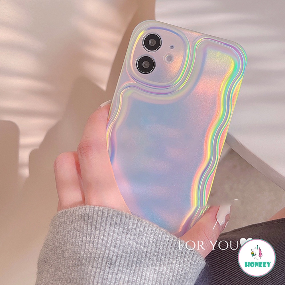 Soft Case TPU Ultra Slim Shockproof Warna Gradasi Laser Untuk IPhone 14 13 12 11 Pro Max