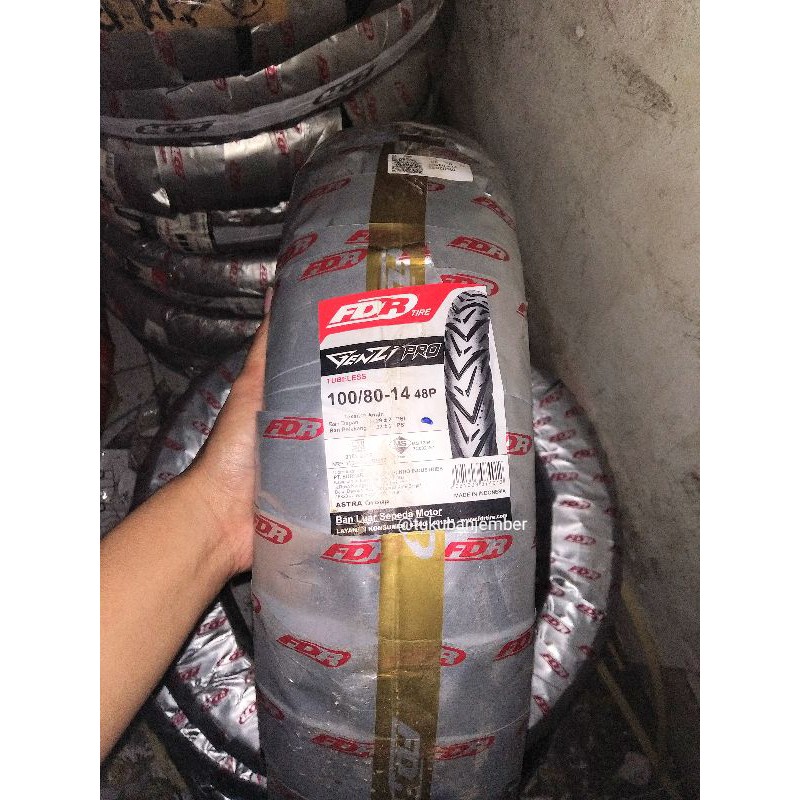 BAN MOTOR FDR 100/80 RING 14 BELAKANG TUBELESS GENZI / GENZI PRO