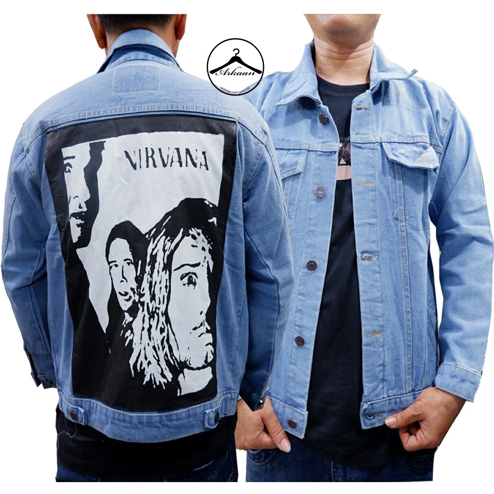 [ COD ] JAKET JEANS PRIA GAMBAR BELAKANG