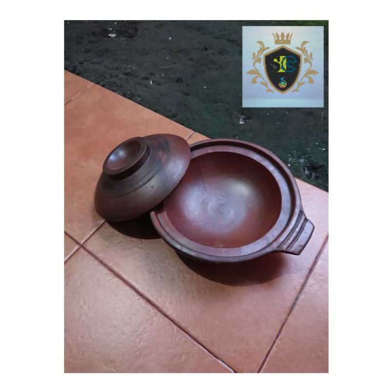 PANCI PIRING HOTPLATE NABE CLAYPOT SAPO JEPANG KOREA GERABAH TANAH LIAT D-24 CM