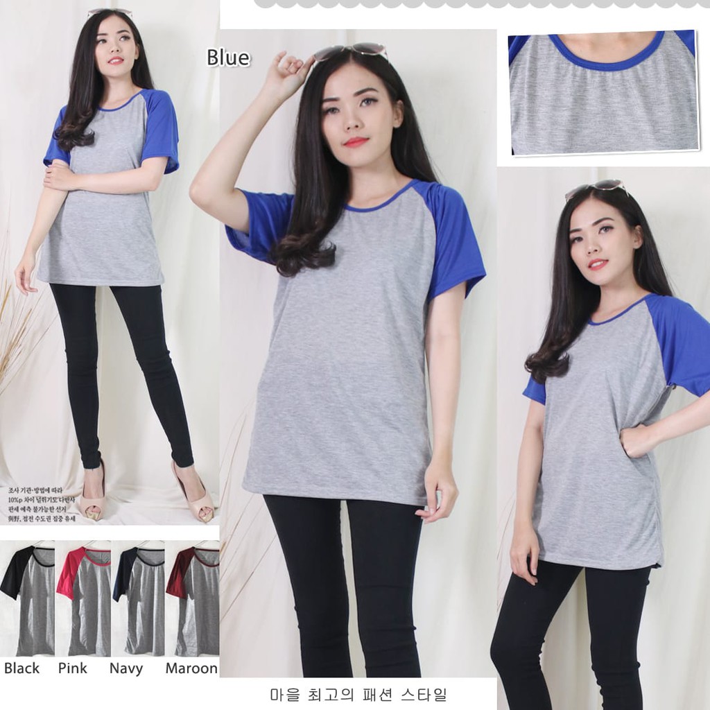 Kaos Raglan Polos  lengan pendek