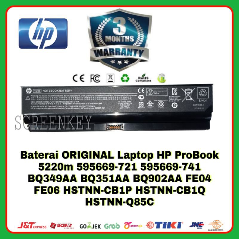 Baterai Battery Laptop HP ProBook 5220M FE06 Original