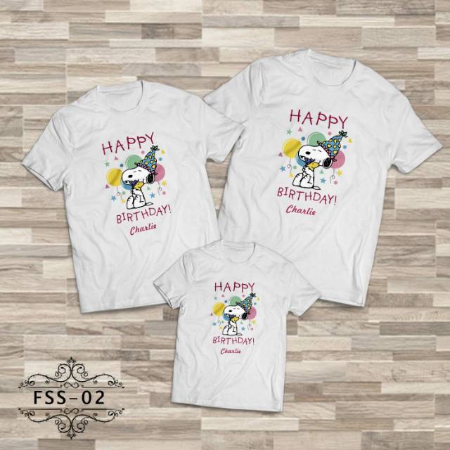 Snoopy kaos oblong pria wanita anak couple family custom