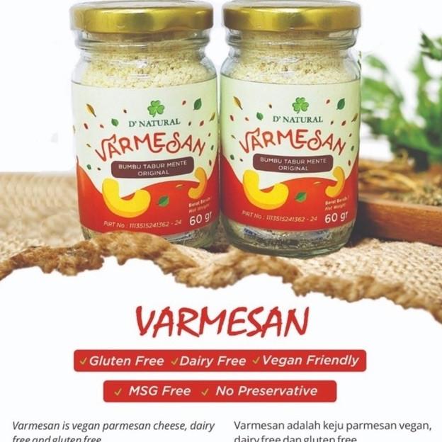 

Produk Unggulan] Varmesan - Keju Parmesan VEGAN Dairy Free Organic 60 gram