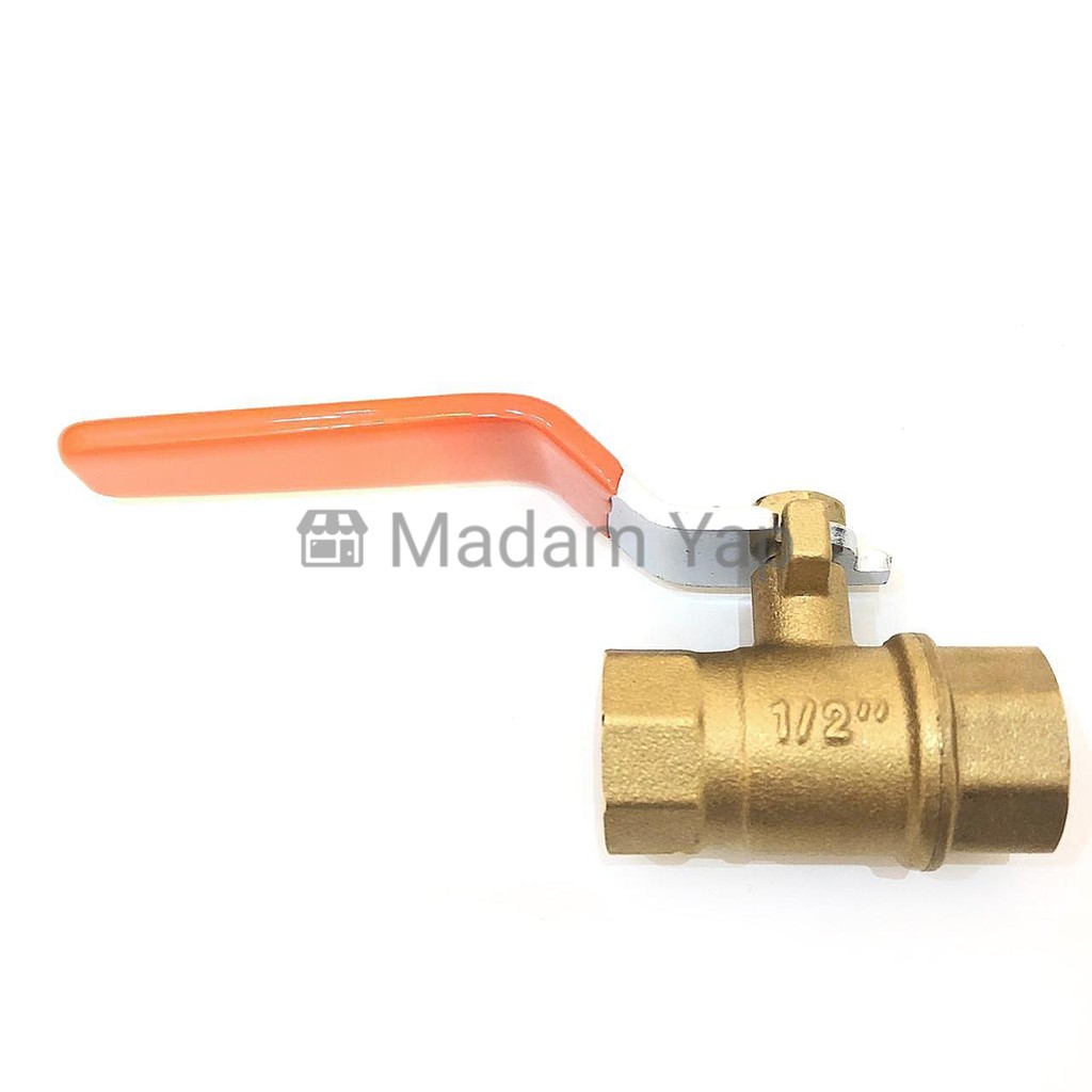 Ballvalve Stop keran Kuningan Drat Gagang Besi 1/2&quot; 3/4&quot; Inch