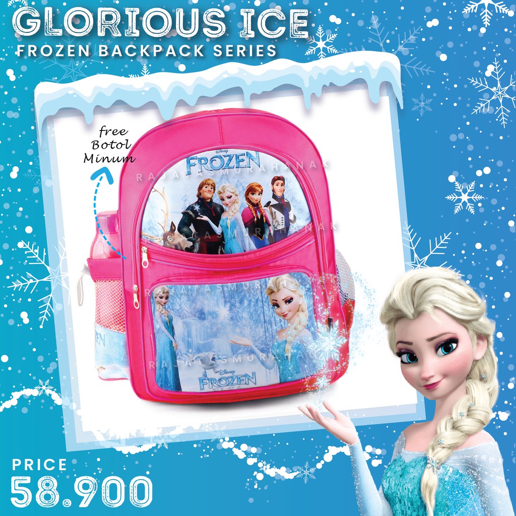 PTS - Ransel Sekolah Anak Perempuan Karakter - Frozen Anna Elsa - GLORIOUS +BOTOL School Bag Tas Sekolah Ana