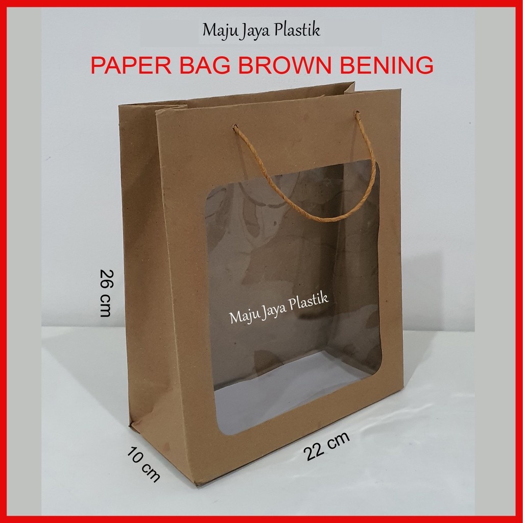 Paper bag coklat mika / tempat souvenir/ paperbag kraft isi 12 pcs