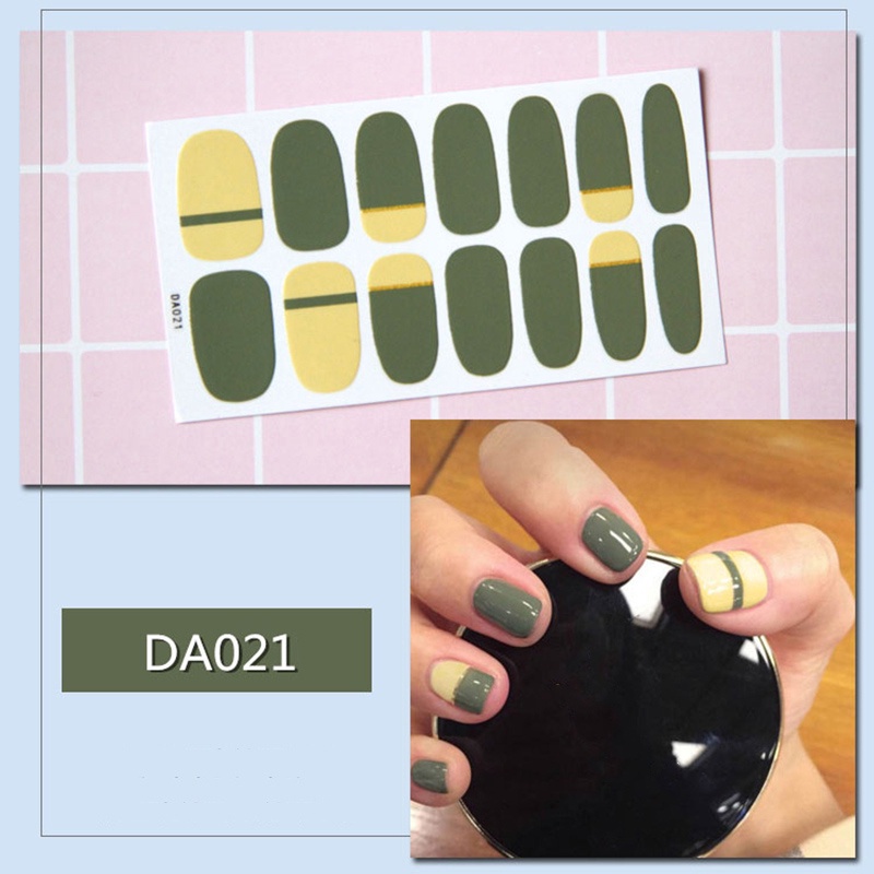 Da021-040 14 Pcs / Lembar Stiker Kuku Palsu 3d Bronzing Untuk Nail Art Diy