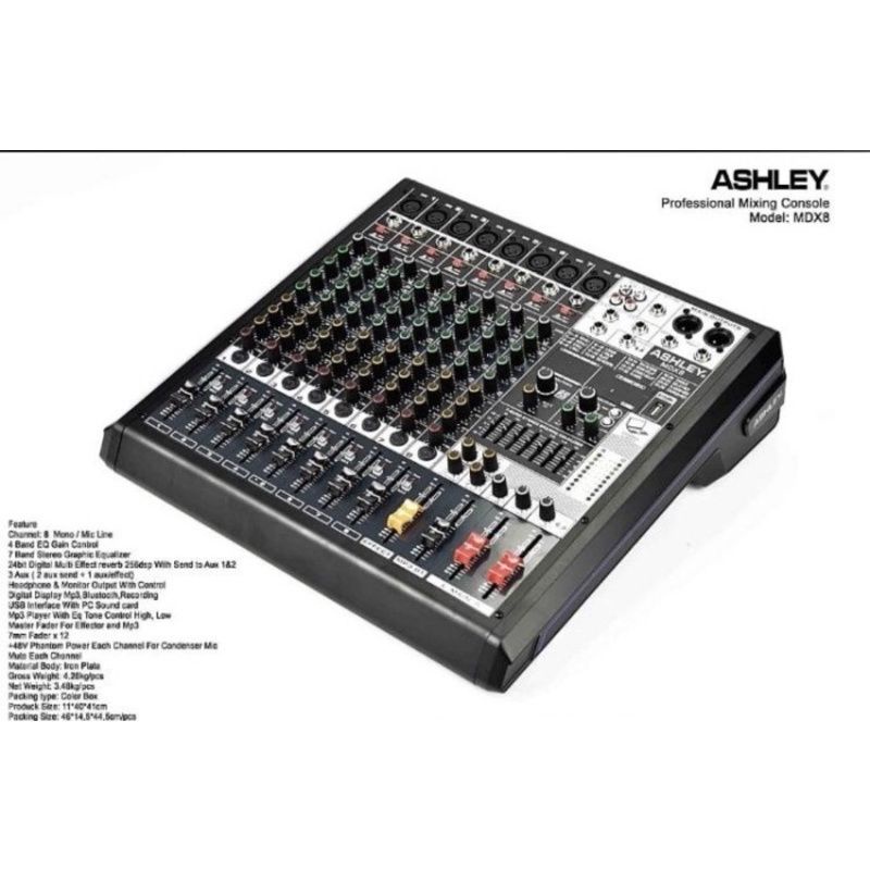 MIXER ASHLEY MDX8 8 CHANNEL ORIGINAL MDX 8