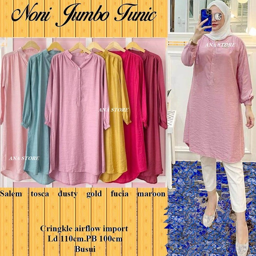 TUNIK NONI OVERSIZE LD 110 BUSUI FAB KATUN RAYON CRINKLE PREMIUM/TUNIK CRINKLR JUMBO/VIRAL CRINKLE