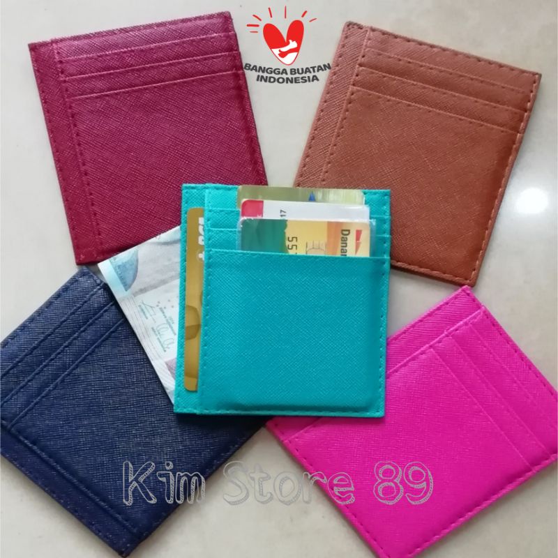 Dompet Kartu Card Holder Pria Wanita simple 8 in 1 slot (kartu + uang )