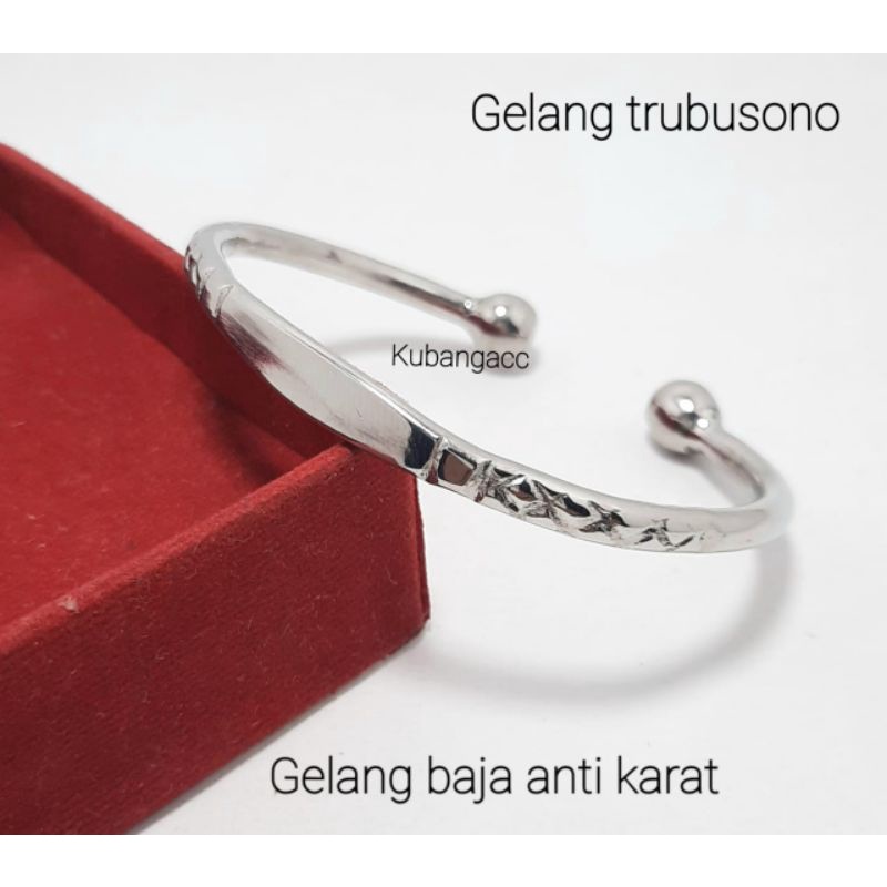 Gelang Baja Putih Pria Wanita Gelang Trubusono Gelang Monel Anti Karat Gelang Cop Besi Putih
