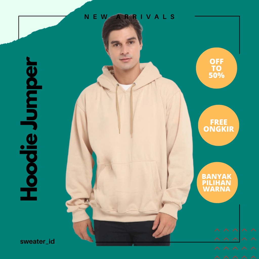 SWEATER_ID Hoodie Jumper Latte Polos Unisex Pria Wanita Fleece Tebal Premium