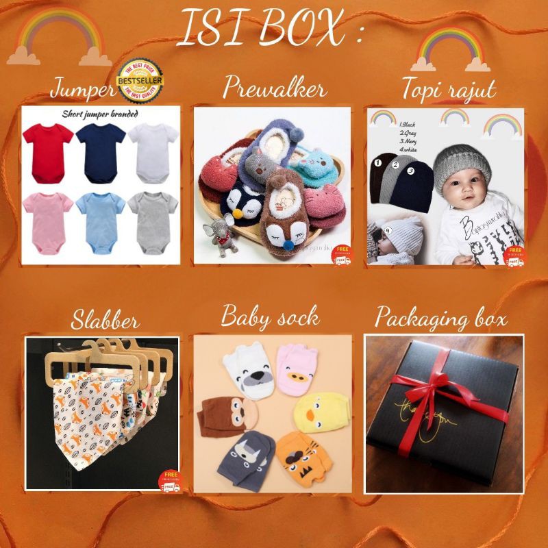 KADO BAYI GIFT SET BABY hampers baju box perempuan laki parsel lahiran kembar BTM bajutasmurahku-3