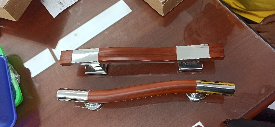 Handle Pintu Rumah Bulat 33 Cm Es Tarikan Pintu Kayu Gagang Pintu Kunci Pintu 25 Mm Coklat Natural