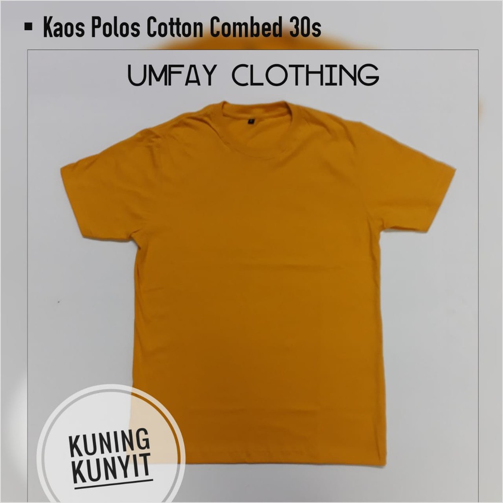 KAOS POLOS BANDUNG LENGAN PENDEK - KUNING KUNYIT