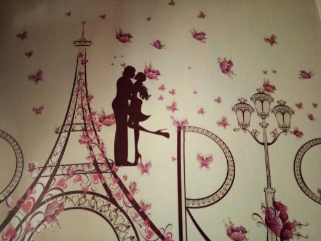 Sk9007 Romantic Paris Wallsticker Wall Sticker 60x90