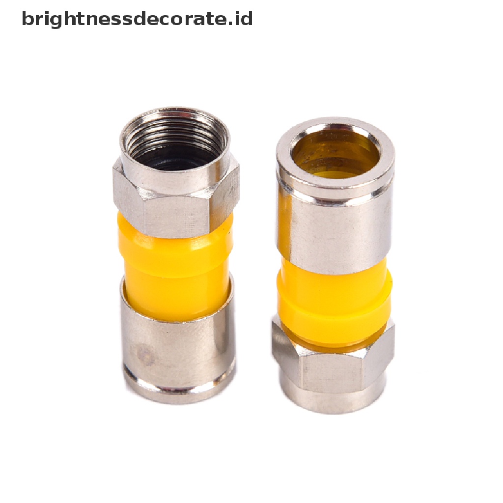 10pcs Rg6 Konektor Kompresi Tipe F Ukuran 2.8cm