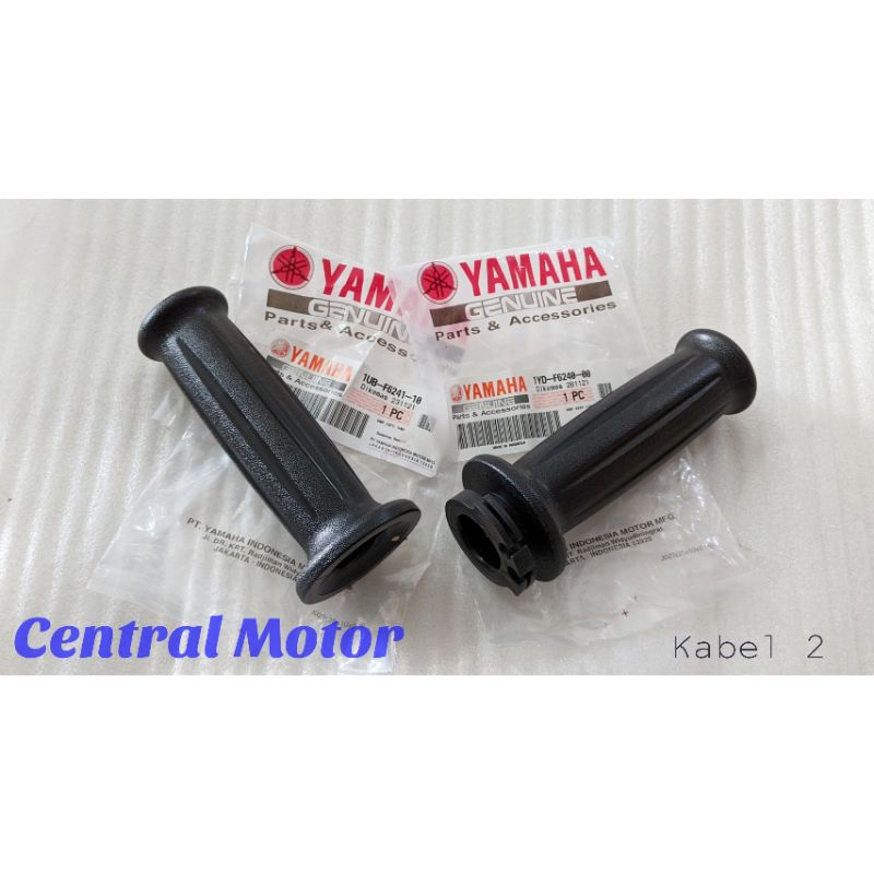 HANDGRIP HANFAT KARET STANG FINO FI 115 125 GRANDE INJEKSI LUBANG 2 ORIGINAL YAMAHA