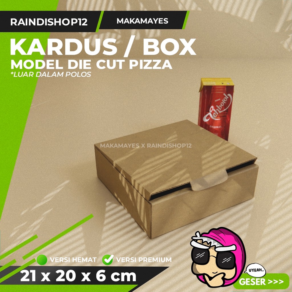 

(MIN 10 PCS) BOX 21 X 20 X 6 CM KARDUS DIE CUT PIZZA KEMASAN PACKAGING KADO