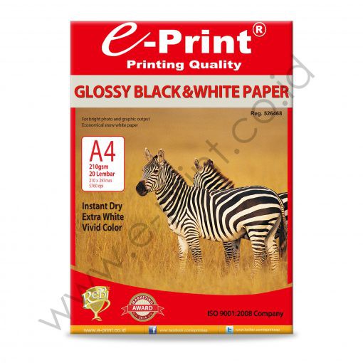 

E-Print Glossy Black & White A4 200GSM 20SHT
