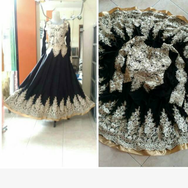 Gaun pengantin/pesta/hijab/prewed/gaun india full kornel