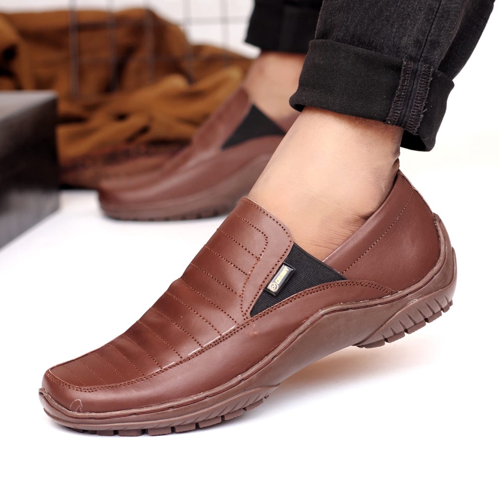 CORJA|Sepatu Formal Pria Kulit Asli Slip On Casual Santai Kerja Kantor Asli Original Distro