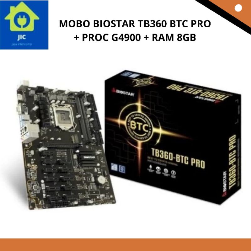 MOBO BIOSTAR TB360 BTC PRO + PROC G4900 + RAM 8GB