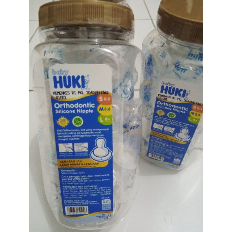 Huki Baby Nipple Dot Orthodontic (gepeng) | S M L | Pentil Dot Huki Gepeng
