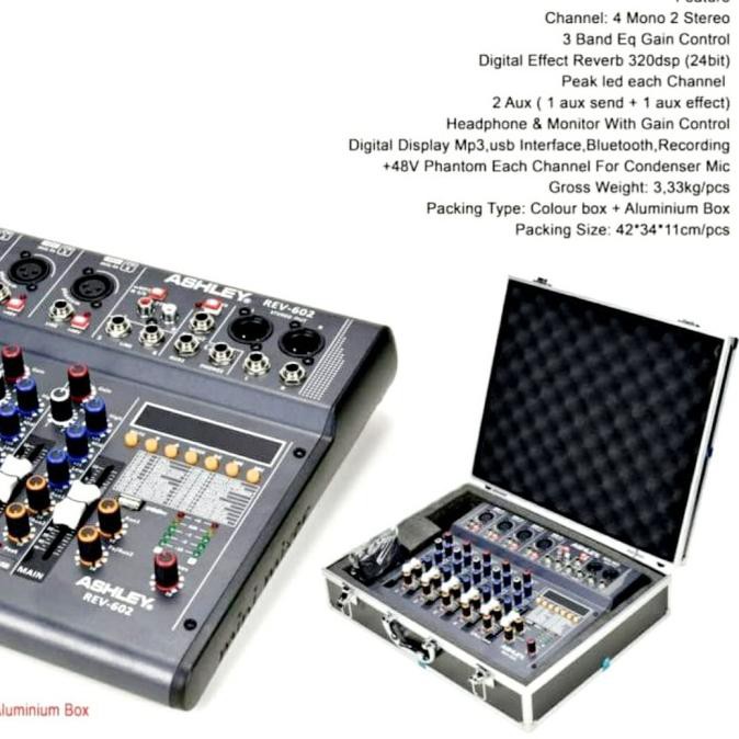 Mixer Audio Profesional Ashley Original 6 Channel Rev 602 320Dsp + Box