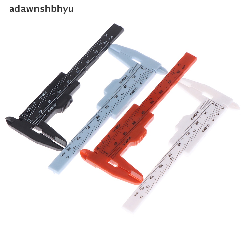 Adawnshbhyu 1pc Portable Dual Scale 0-80MM Plastik Pengukur Alis Vernier Caliper Mini