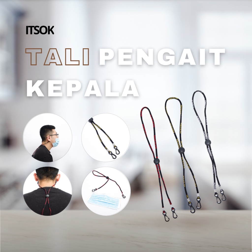 ITSOK Kalung Masker Pria / Strap Mask Laki-laki dan wanita 2in1 stopper konektor masker hijab Tali Masker