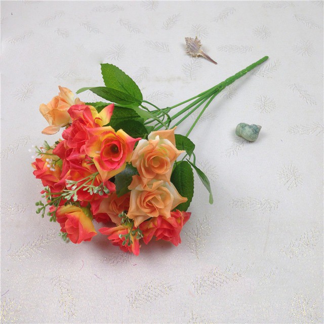 COD BUNGA MAWAR KOREA BUNGA TANGKAI PLASTIK BUNGA ARTIFISIAL BUNGA PAJANGAN BUNGA HIASAN BT9010-ORANGE