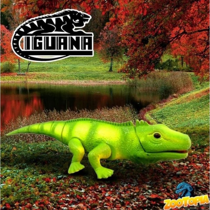 IGUANA /BRO1005 Iguana Dino /Dinosaurus Hewan Binatang Baterai Mainan Anak Bayi Edukatif ZOOTOPIA