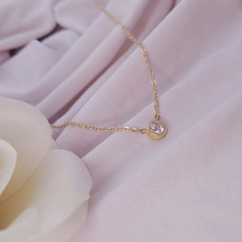 kalung rantai titanium mata satu 24k kalung titanium asli kalung wanita kalung murah kalung 18k kalu