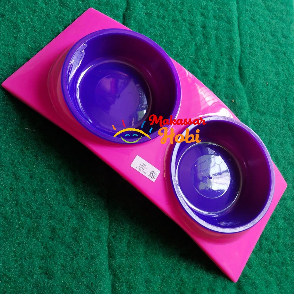 Mangkok Double Mini Chiro Plate 15 Set Tempat Makan Minum Hewan Kucing