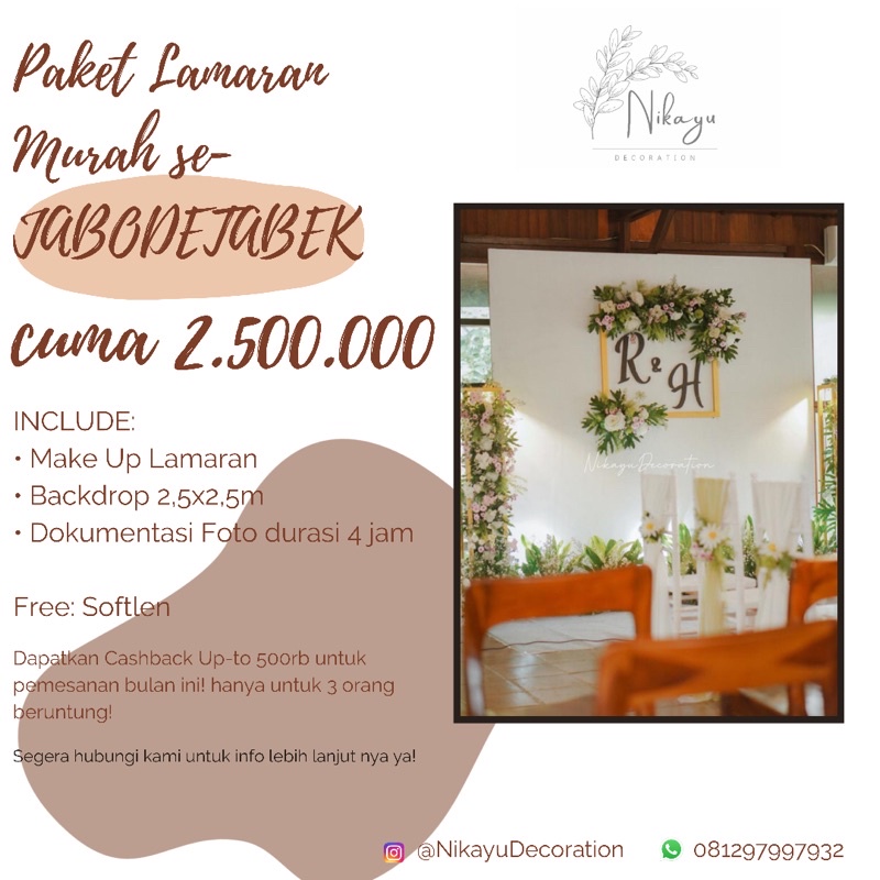 SEWA DEKORASI BACKDROP LAMARAN MURAH