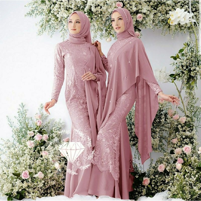 Baju Gamis Muslim Terbaru 2020 2021 Model Baju Pesta Wanita Kekinian Bahan Brukat Kondangan Remaja Shopee Indonesia