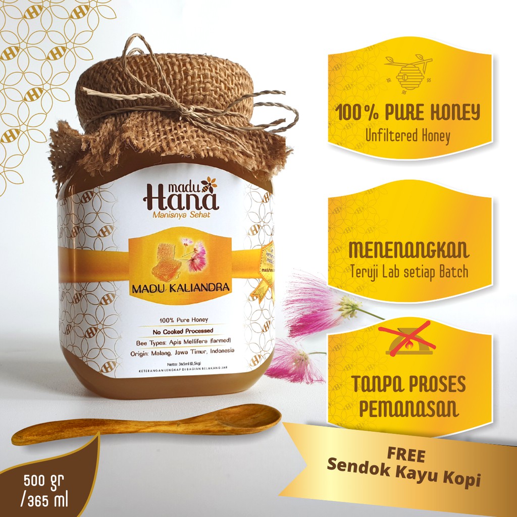 

Madu Hana Kaliandra | Teruji Lab setiap Batch | Pure Unfiltered Honey 100%