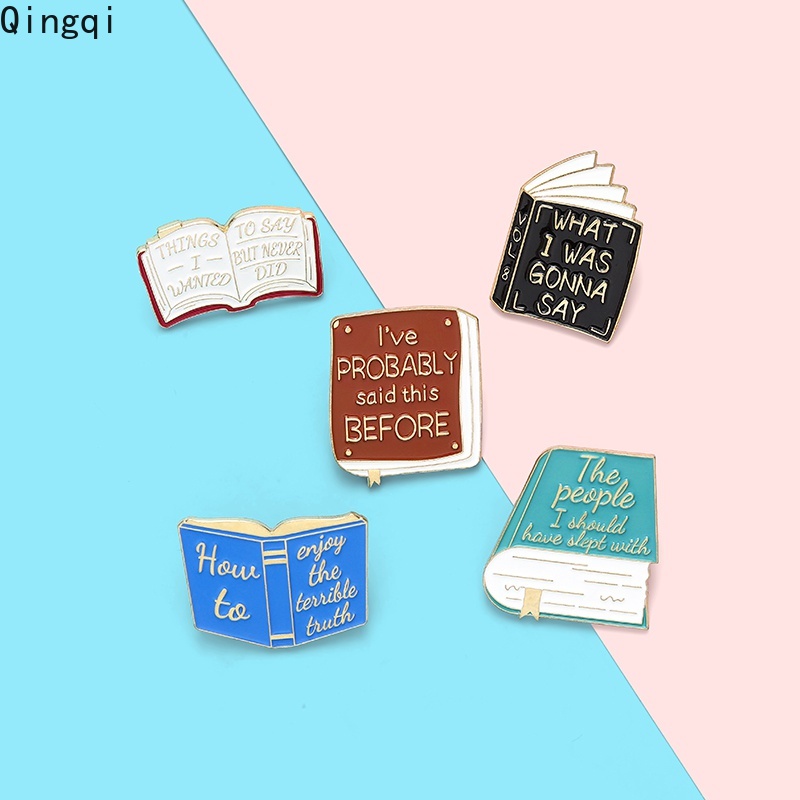 Bros Pin Enamel Desain Kartun Buku Perpustakaan Untuk Hadiah Teman